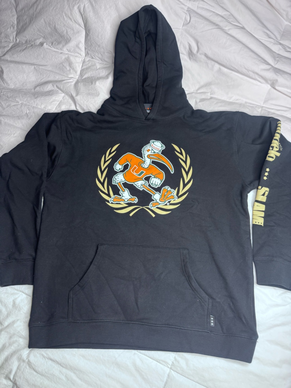 Modelo USA x SLAM Collab Hoodie Miami Hurricanes March Madness Sebastian Ibis - Picture 5 of 17